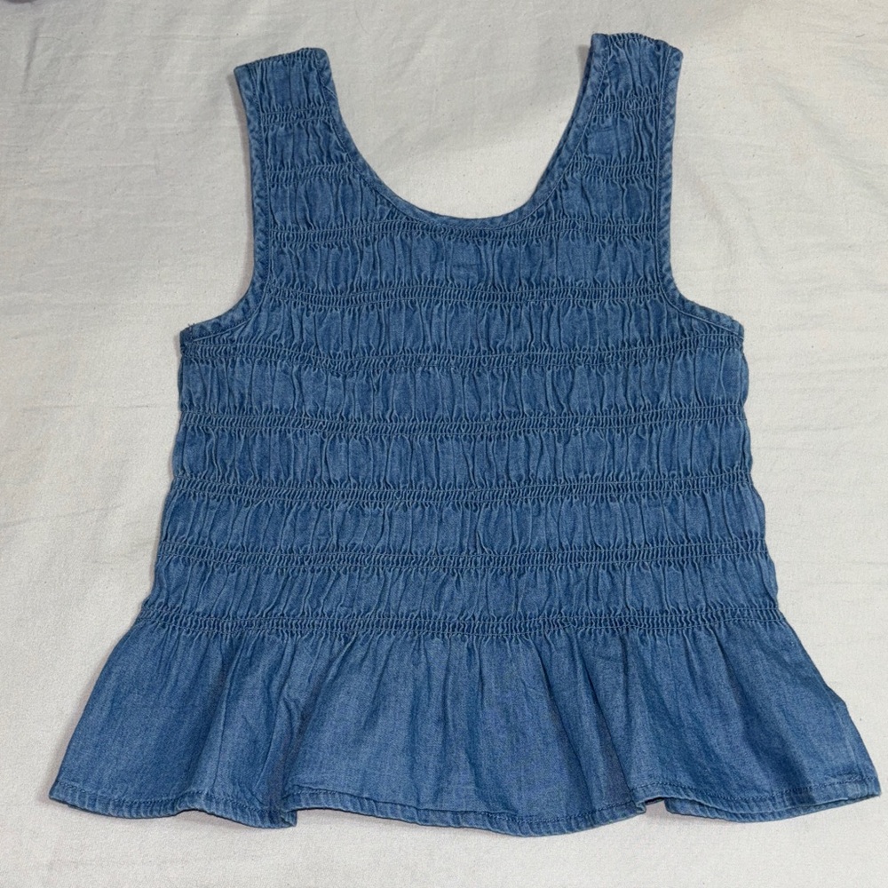 GAP Girls Blue Smocked Tank Top